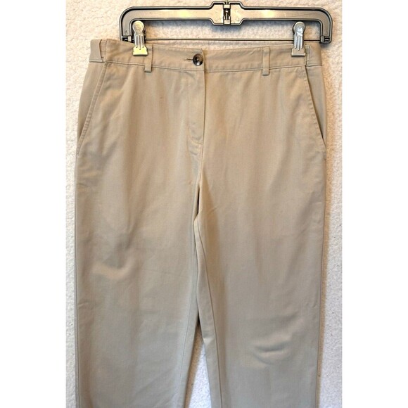 L.L. Bean Pants Women 6P Petite Classic Fit Tan Khaki Classic Easy Care - Picture 2 of 10